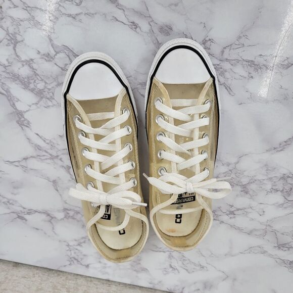 Converse Clear Plastic PVC Sneakers Women's Size 7 - Picture 11 of 14